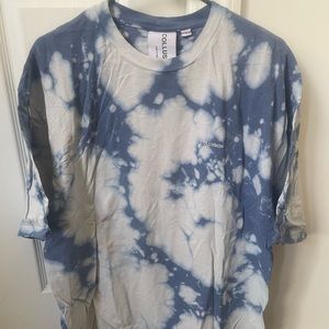 COLLUSION bleach tie dyed oversized t shirt on blue pique fabric
